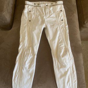 Chloe optic white denim straight leg ankle jeans